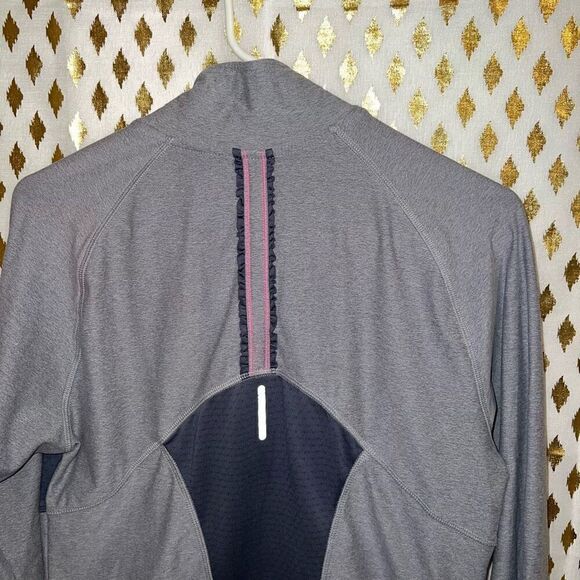 Champion half zip track jacket sweater gray pink size M - Picture 4 of 5